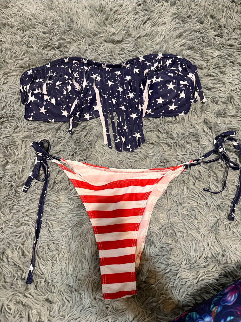 Navy Star & Red Stripe women’s Two Piece Bikini Set